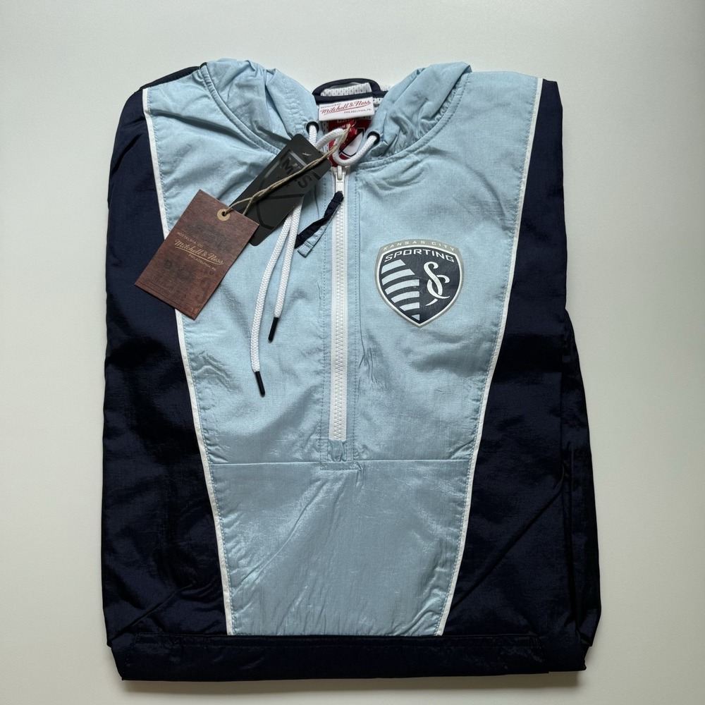 Mitchell & Ness Mens 2XL Kansas City Sporting Soccer Windbreaker Retail $125 NWT